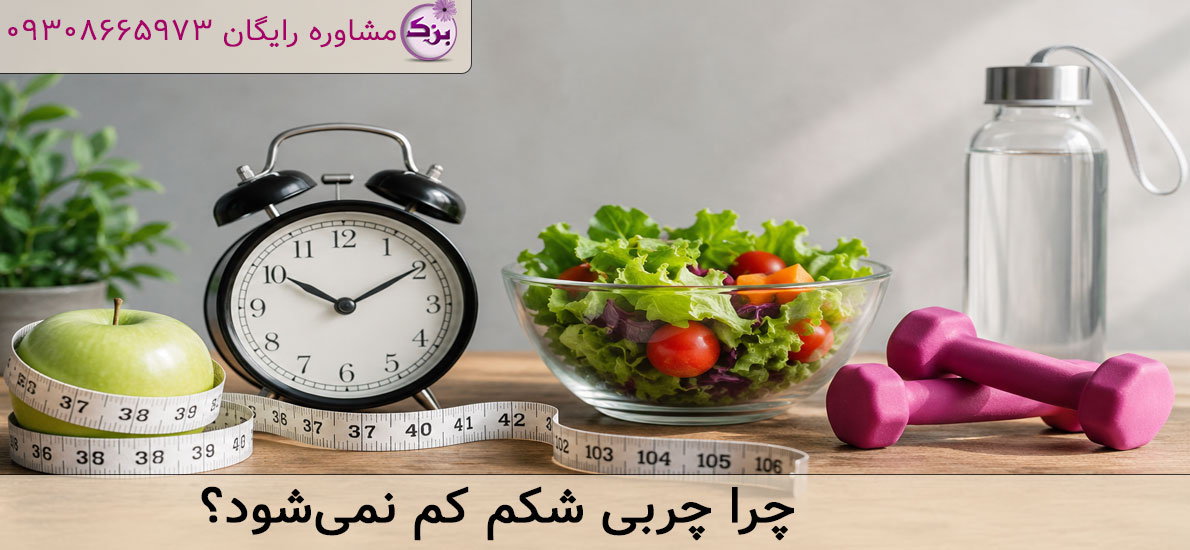 چرا چربی شکم کم نمی‌شود؟ ۸ علت و راهکار مؤثر