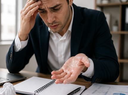 علت تعریق بیش از حد کف دست